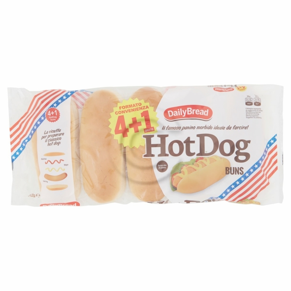 Pane hot dog x4+1 omagg